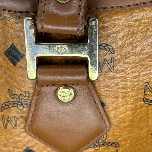 (MT45) MCM Brown and Orange Logo Tote - Picture 14 of 14
